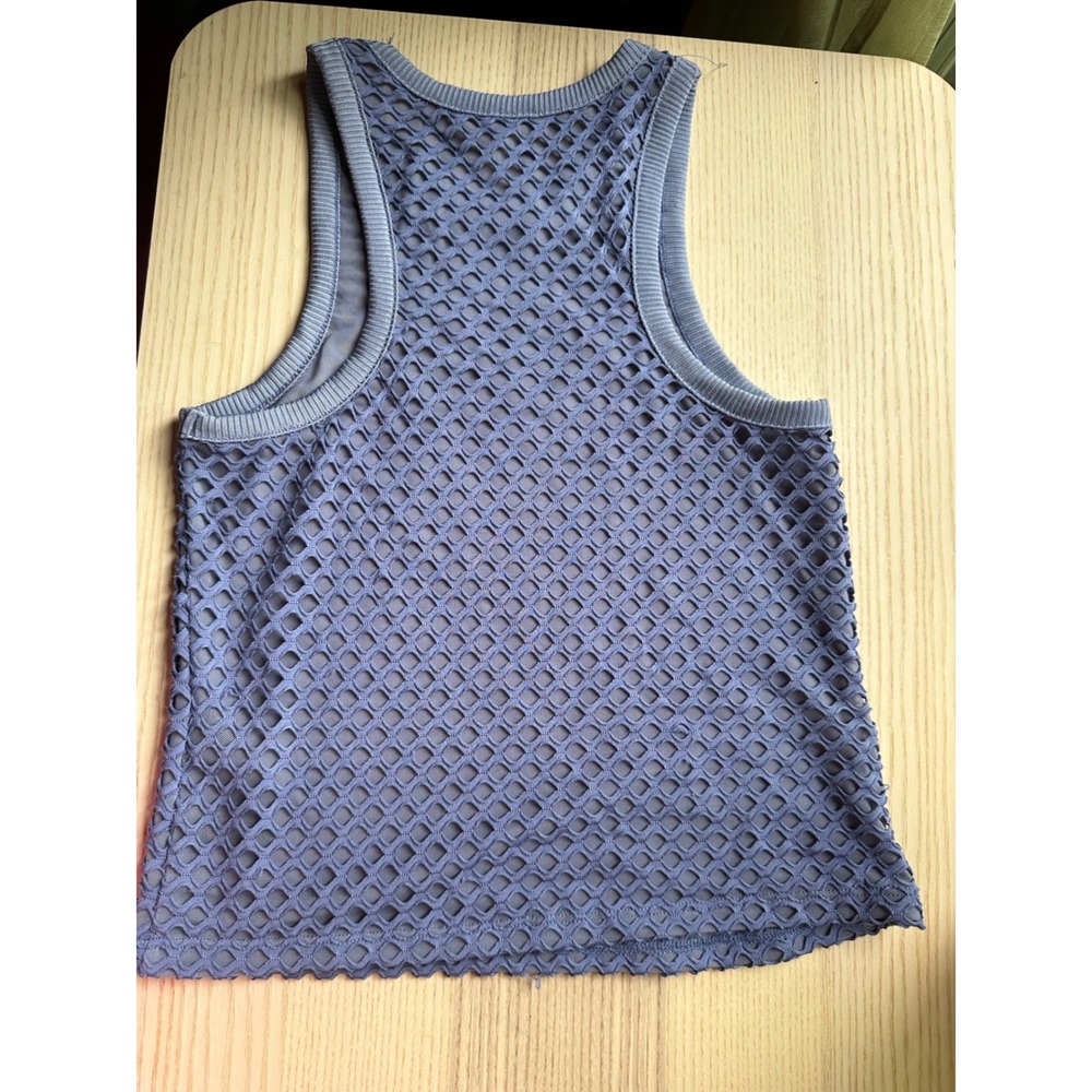 Anthropologie Mesh Fishnet Tank Top Blue Purple Layered Sleeveless XS - Picture 3 of 6